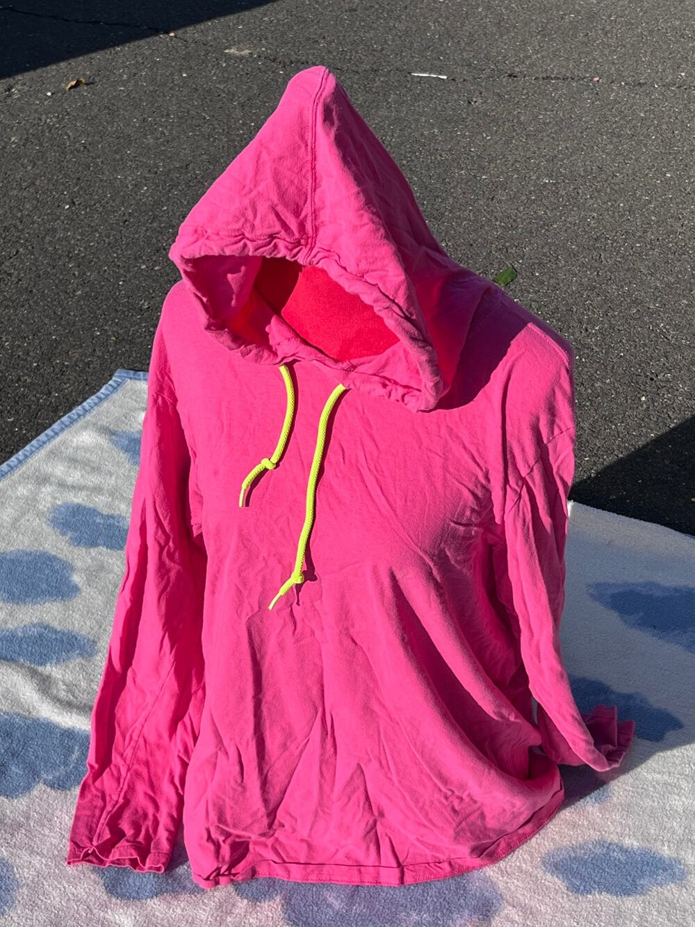Pink drawstring hoodie
